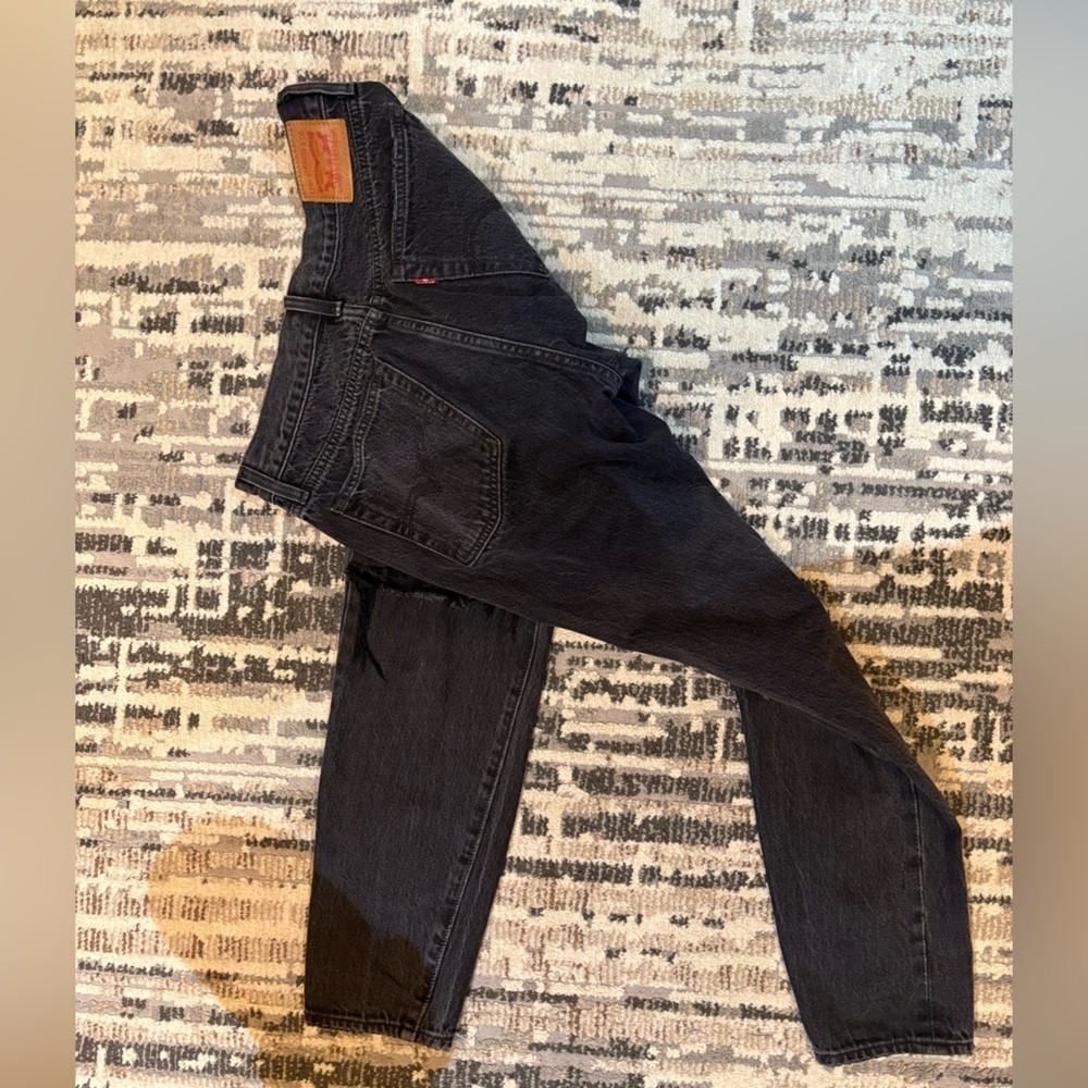 Levi’s Black High Rise Button Fly Distressed Jeans Size 27 Cotton - Picture 12 of 12